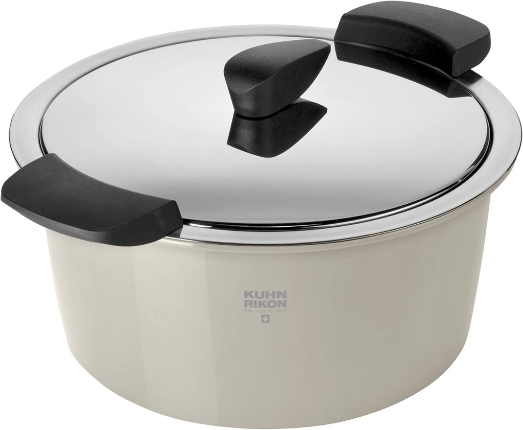 KUHN RIKON Hotpan Serving Casserole Pot, 3 Litre/22 cm, Sand, Stainless Steel