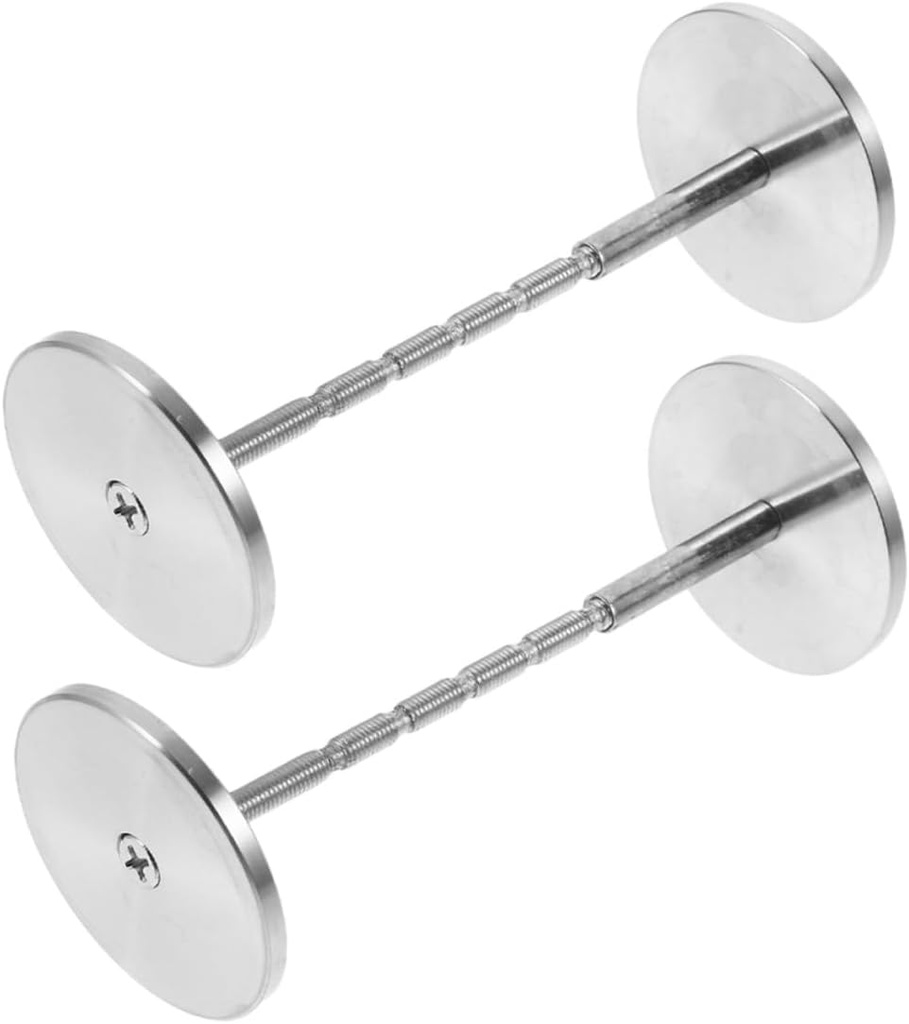 IMIKEYA 2pcs Adjustable Stainless Steel Door Hole Cover Plate Decorative Metal Filler for Anti-Theft Fingerprint Lock Suitable for Home and Interior Doors