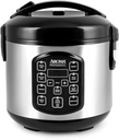 AROMA Professional Digital Rice Cooker, Multicooker, 4-Cup (Uncooked) / 8-Cup (Cooked), Steamer, Slow Cooker, Oatmeal Cooker, STS, Auto Keep Warm, 2 Qt, Stainless Steel Exterior, ARC-954SBD