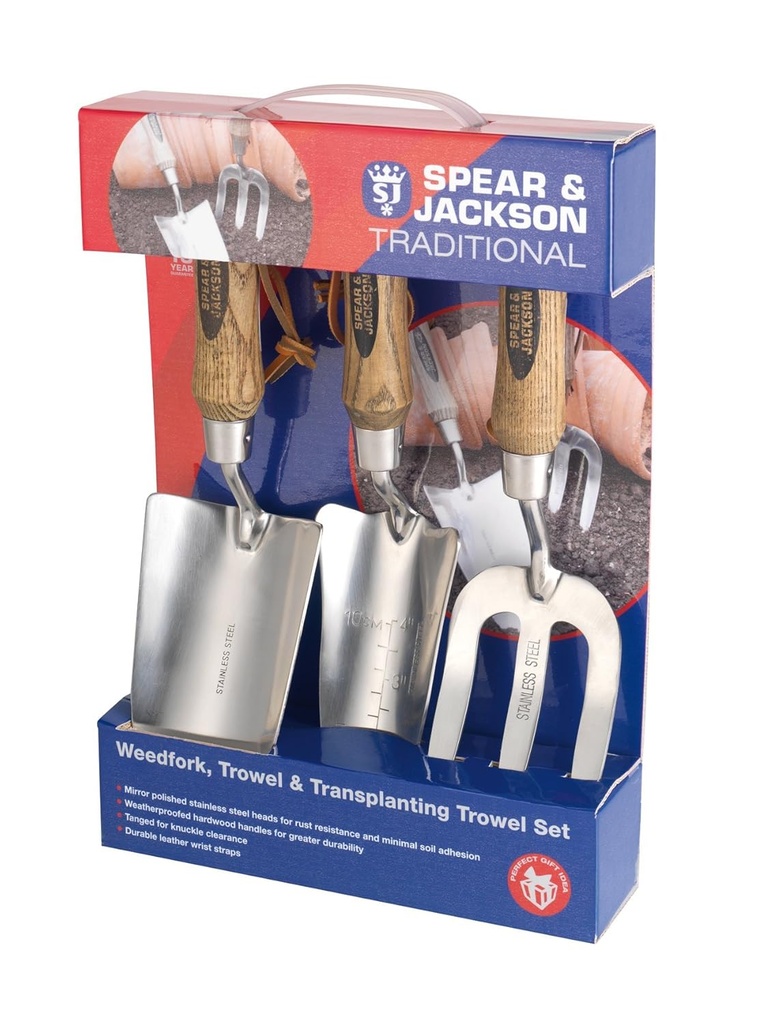 Spear & Jackson TRAD3PS Traditional Stainless 3 Piece Gift Set, Multicolored