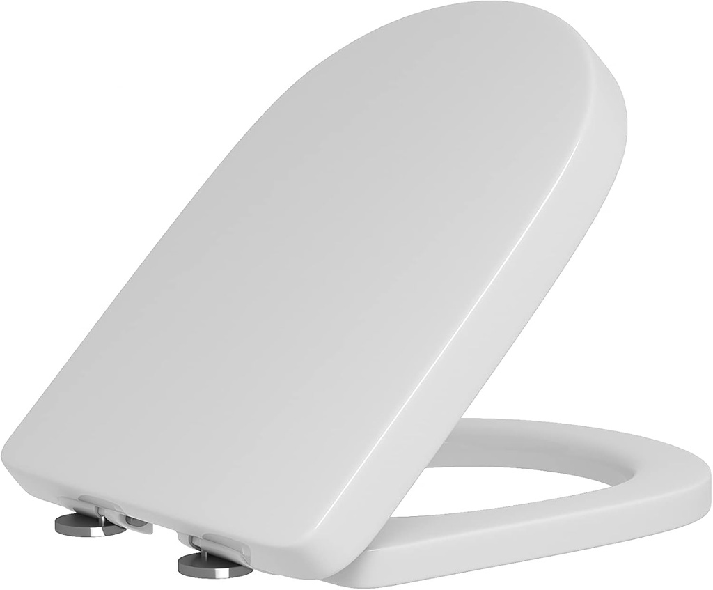 Quite-Close Round Toilet Seat For HOROW HWMT-8733S HWMT-8733/HT1000 (10'' Rough-in) HT100S Compact Toilet, Plastic