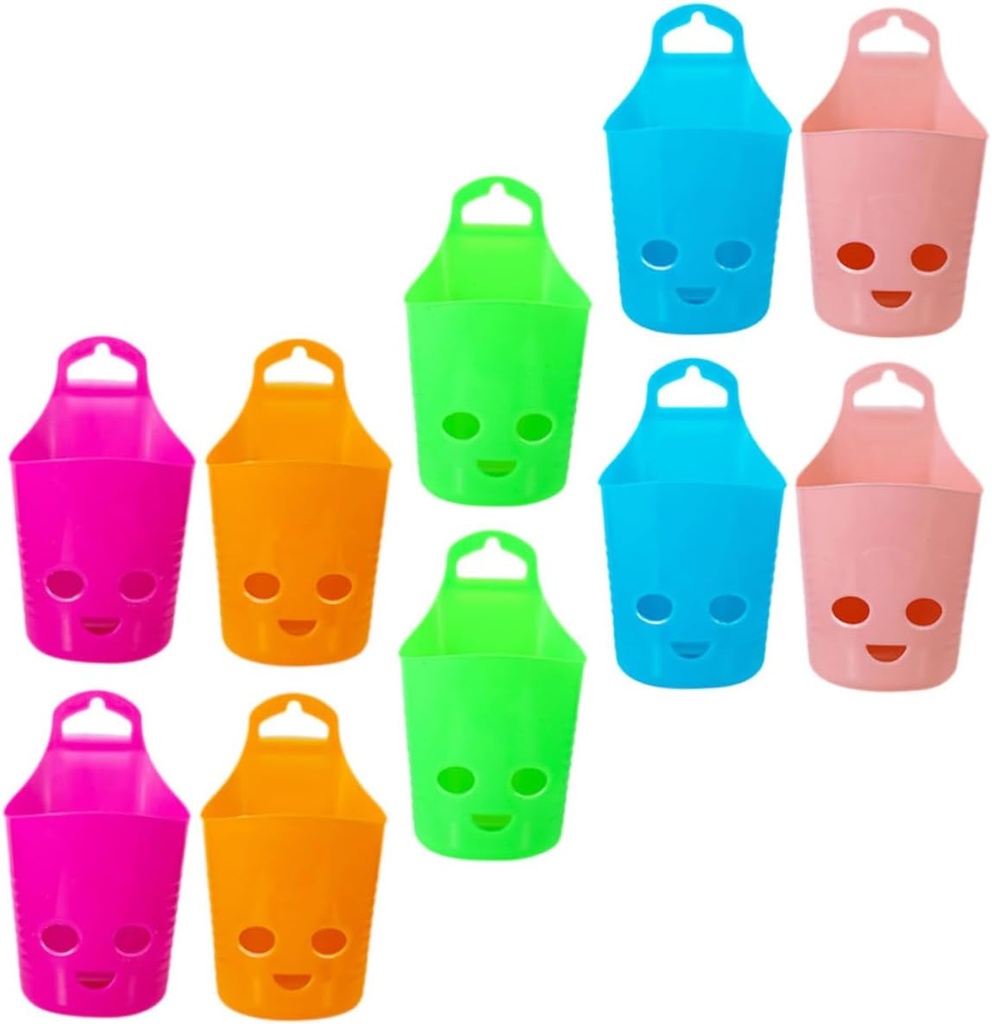 GLEAVI 10pcs Plastic Wall Mounted Baskets Hanging Organizers for Kitchen and Dormitory Decorative Sundries Holder Space Saving Storage