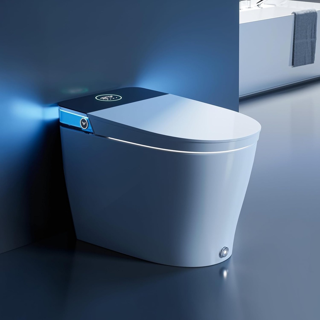 HOROW Artistic Smart Toilet with Powerful Flush, Auto Open/Close Lid, Bidet with Instant Warm Water, Elongated Heated Seat, Dryer, Night Light, Deodorization