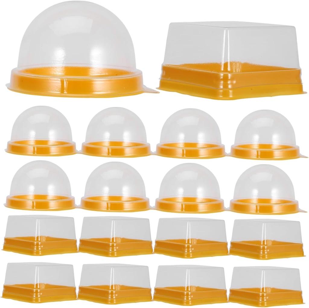 100pcs Egg Yolk Puff Boxes with Transparent Covers Multipurpose Dessert Trays for and Cupcakes Lightweight Food Containers with Sealing Effect for Baking and Packing
