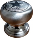 Wild West Hardware Western Style Embossed Star Knob, Satin Nickel (Set of 5)