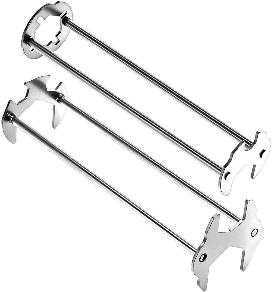 2PCS Multifunctional Basin Wrench Sink Faucet Wrench Set for Tight Spaces, Includes Sink and Faucet Wrench - 7 Sizes Carbon Steel Tools for Easy Removal Installation in Kitchen Bathroom