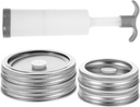 Vacuum Jar Sealer Kit 304 Stainless Steel Lids Manual Vacuum Pump for Regular and Wide Mouth Jars Food Storage Solution for Freshness Preservation Random Style