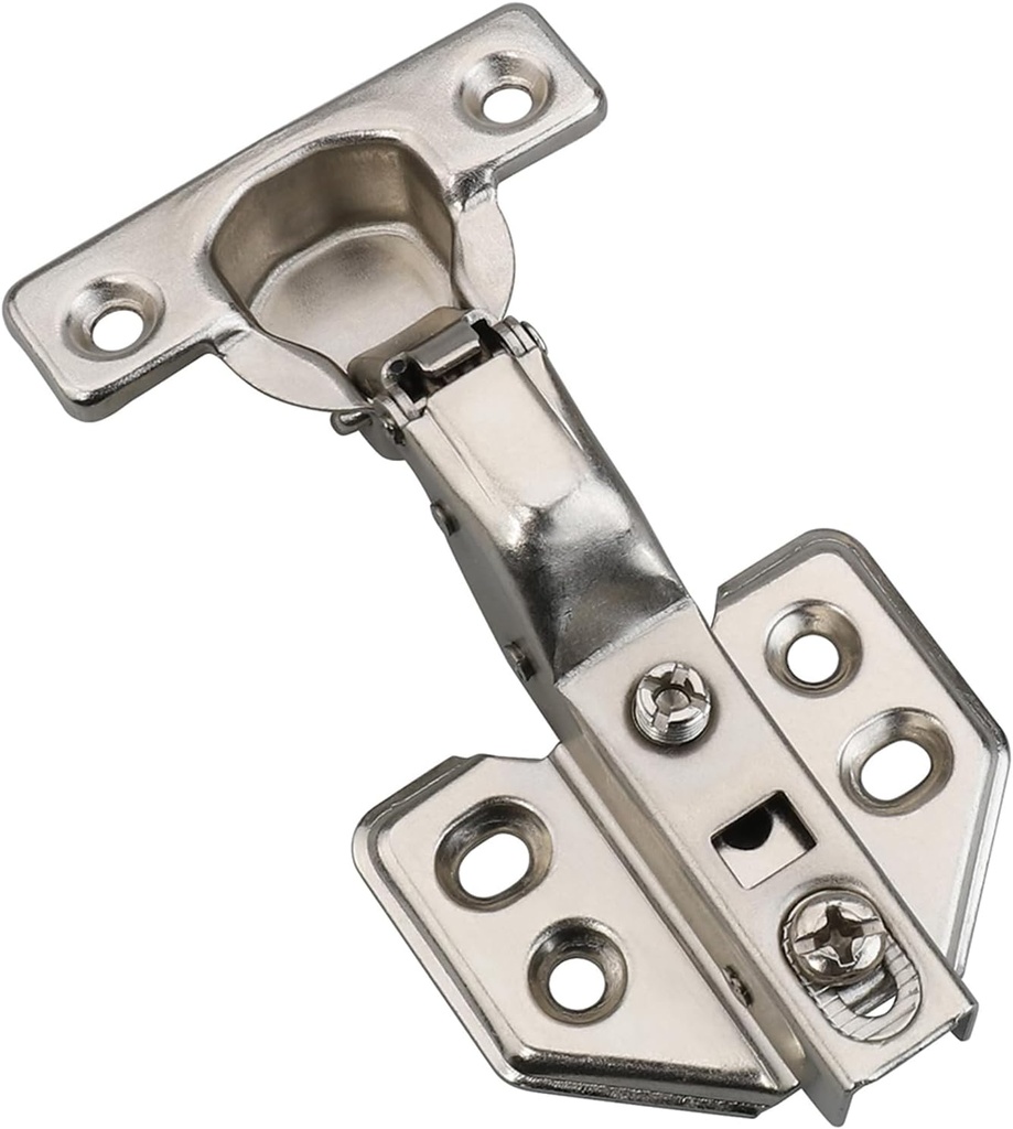 Kimdot 2 Pack 26mm Mini Cup Hinge for Billy Cabinet, Inset, Soft Close Cabinet Door Hinge for Thin Door,Nickel Plated