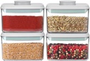 Airtight Food Storage Container Pop Containers With Lids, Bpa Free for Spaghetti Cereal Flour Rice Kitchen Organizer (500ml / 0.5qt *4)