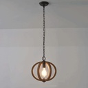 Hand-Carved Solid Chandelier E27 1- Lamp Art Made Old Pendant Light Metal Decoration Pendent Lamp