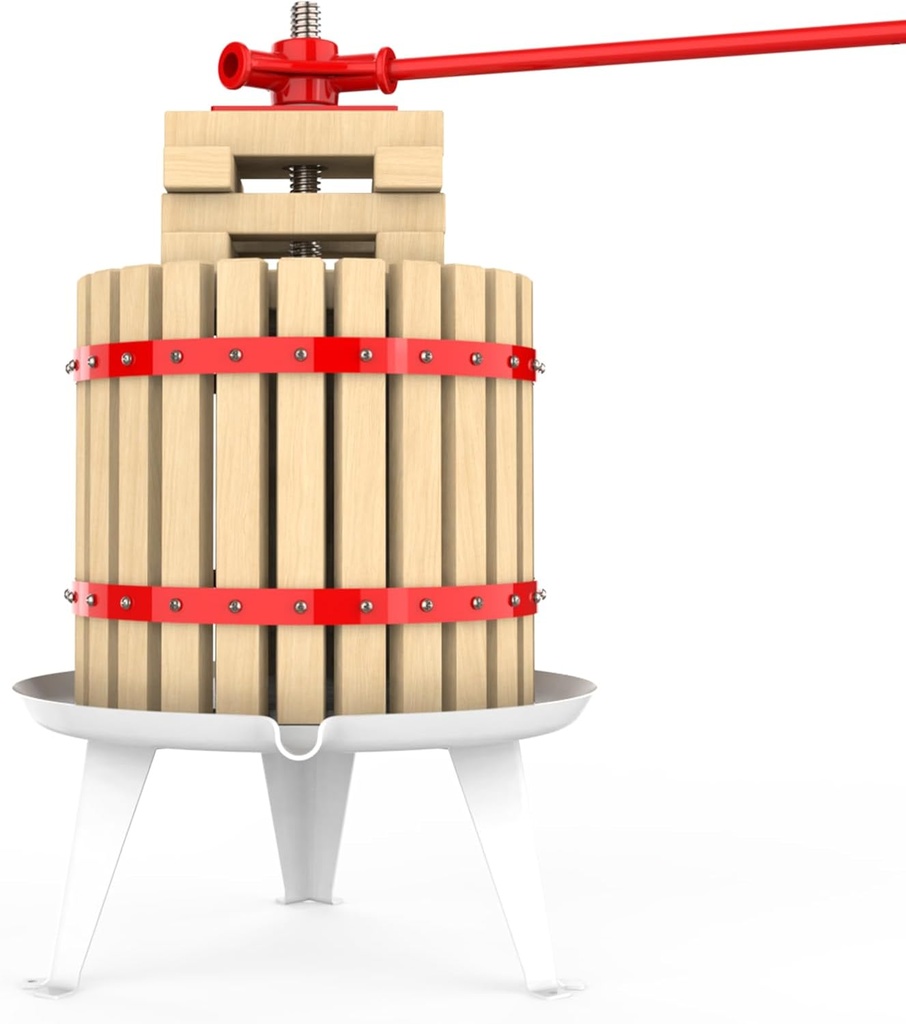 EJWOX 3.2 Gallon Fruit and Wine Press, Manual Cider Press with Solid Beech Wood Basket