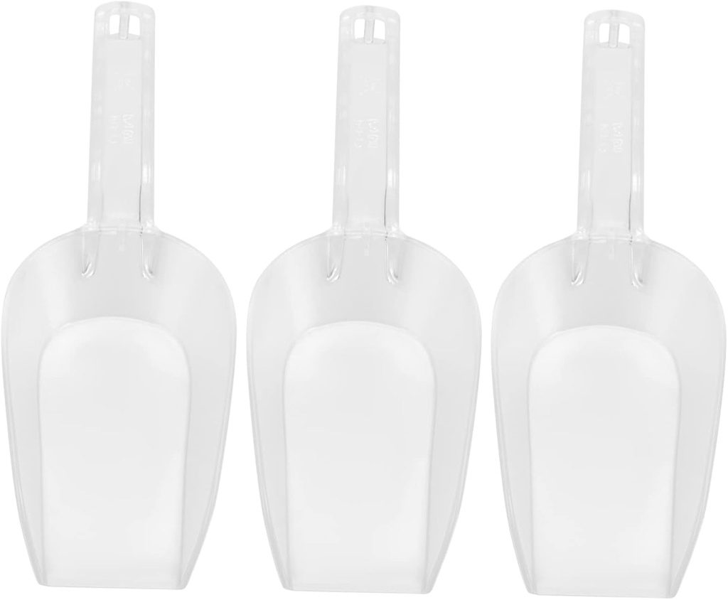 3pcs Acrylic Ice Shovel Rice Shovel Thickened Acrylic Ice Scoop for Freezer Bin Kitchen Scoops