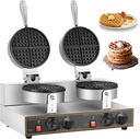 Hotel Waffle Maker,Double Head Waffle Ball Iron - Round 110V 2400W Electric Nonstick Waffle Iron for Restaurant Snack Bar Home