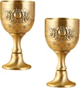 Unomor 2pcs Vintage Floral Embossed Goblet Mini Whiskey Shot Glass for Home Bar Parties and Celebrations Elegant Design for Alcohol Beer and Cocktails