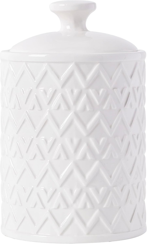 Ceramic Kitchen Canister Airtight Coffee Canister For Ground Coffee Sugar Tea Storage Container White Cookie Jar For Kitchen Counter Kitchen And Bar accessories Coffee Holder Tea caddies