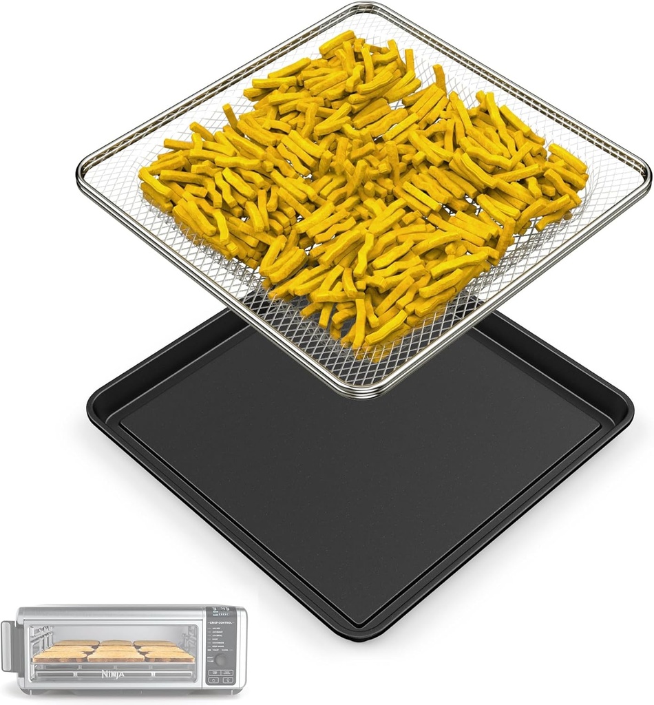 Oven Air Fryer Basket and Tray for Ninja Foodi SP101 Air Fryer Oven Accessories, Stainless Steel Basket & Baking Sheet Pan Tray for Ninja Digital Air Fry Countertop Oven SP100 SP101C SP102