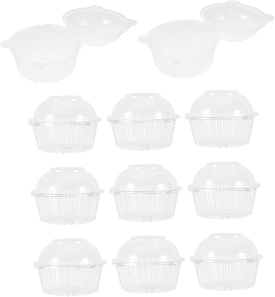 LIFKOME 100Pcs Cake Containers Clear Muffin Holders with Portable Design for Party Favors Prolongs Freshness for Cupcakes Muffins and Snacks Versatile Use for Birthdays