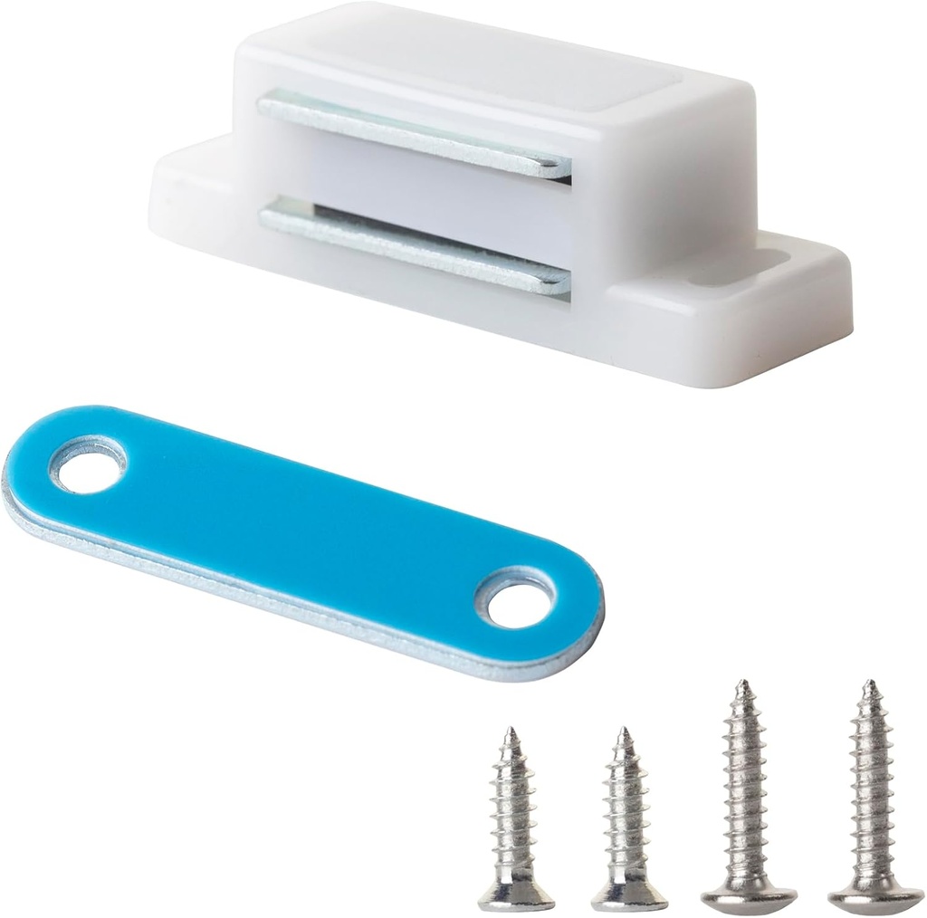 Cabinet Magnets Latch White Magnetic Door Catch for Cupboard Wardrobe and Shutter Hardware Magnetic Closure, Pack of 4