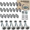 Surpass Garage Door Hardware Kit Roller/Hinge/Top Bracket/Wire Rope (for 16'x8' and 18'x8' Height Double Garage Doors)