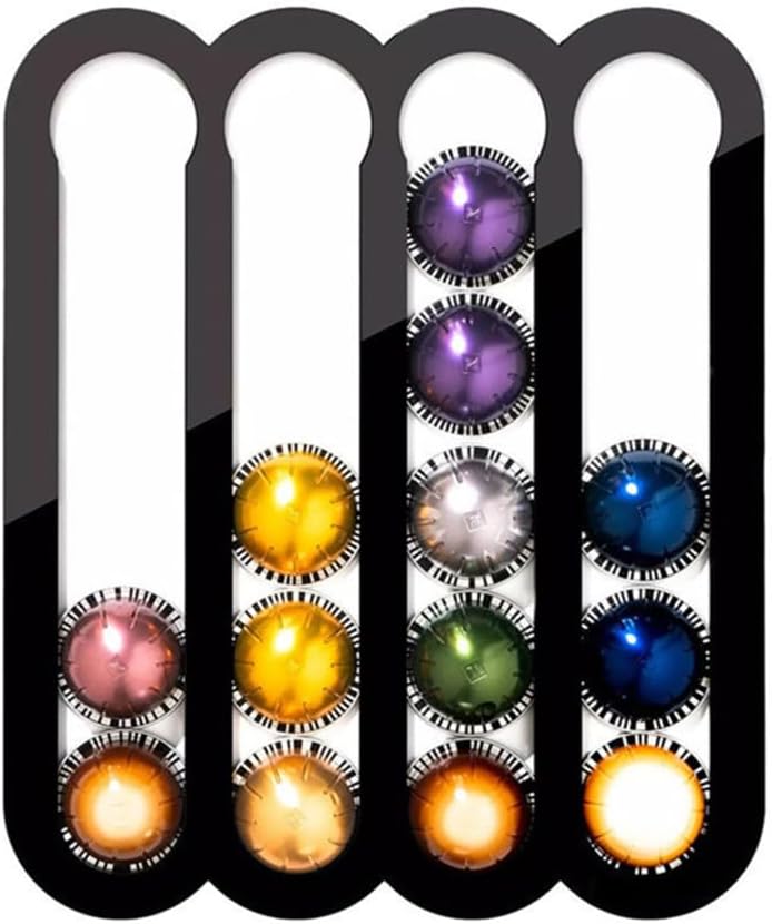 MiOYOOW Coffee Pod Holder, Self Adhesive Coffee Capsule Rack, Holds 20 Capsules, Space Saving Pods Storage Organizer for Walls Cabinets
