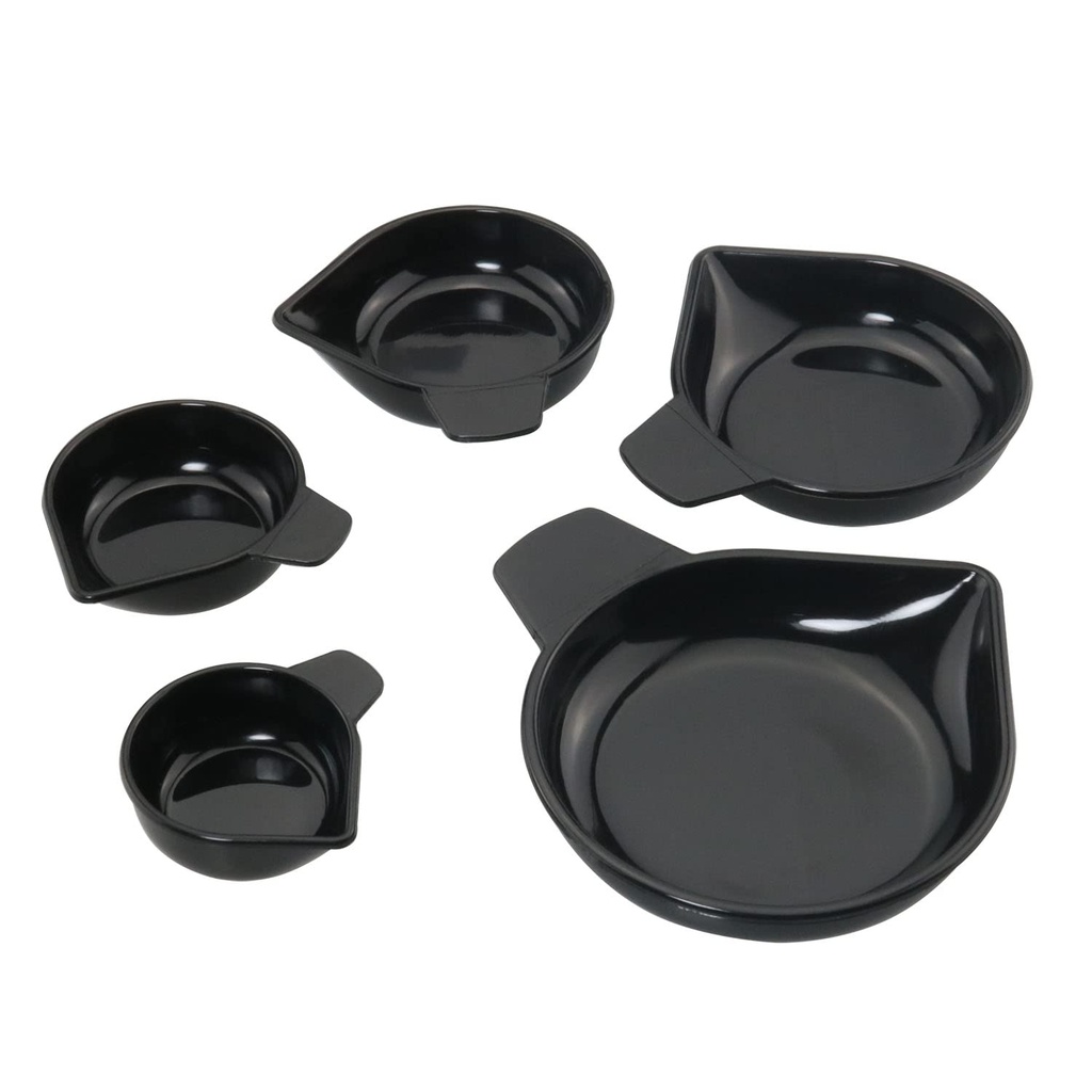 5pcs Weighing Powder Pans Set: Plastic, Black, Digital Display, Mini Counter Scale, Measures Powders, Liquids, Solids