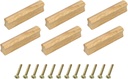 uxcell 6Pcs Wood Drawer Pulls Handles with Screws Set 64mm/2.52" Hole Spacing Unfinished Beech Wood Cabinets Drawer Knobs Pull Handles for Kitchen Cabinets Dresser Furniture