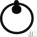 1 Pack Heavy Duty Towel Ring, Stainless Steel Bathroom Holder Chrome Towel Holder, Wall Mounted Towel Holder for Bathroom/Rustproof Modern Design,Black