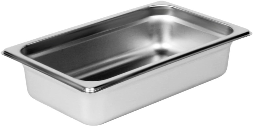 Soro Essentials- 1/4 Size 2-1/2" Deep Stainless Steel Anti-Jamming Steam Table Pan 24 Gauge- Chafer Food Pan Stackable Anti-Jam Steam Pan for Hotel Restaurant Supplies Party Buffet Event Catering