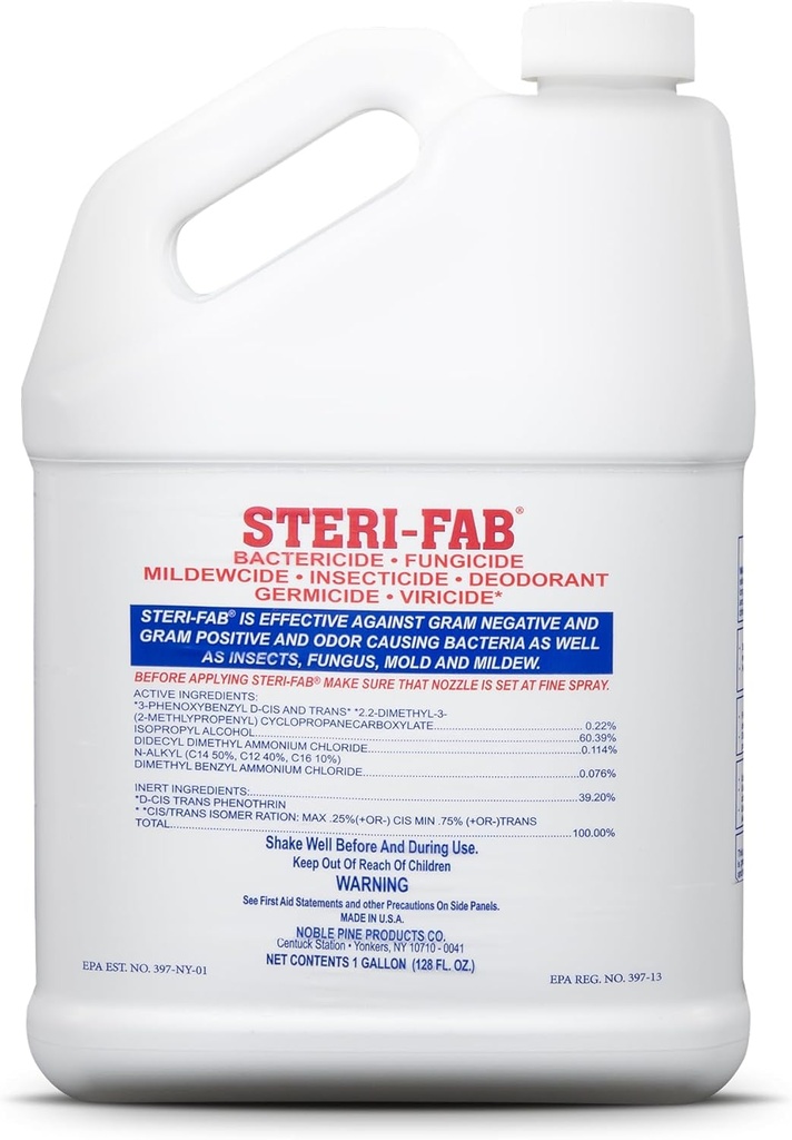 Steri-fab All-in-One Disinfectant & Insecticide Spray – Kills Bed Bugs, Fleas, Mites, Roaches, Viruses, Fungi, & Odors – Quick-Drying, Non-Residual, 1 Gallon Jug