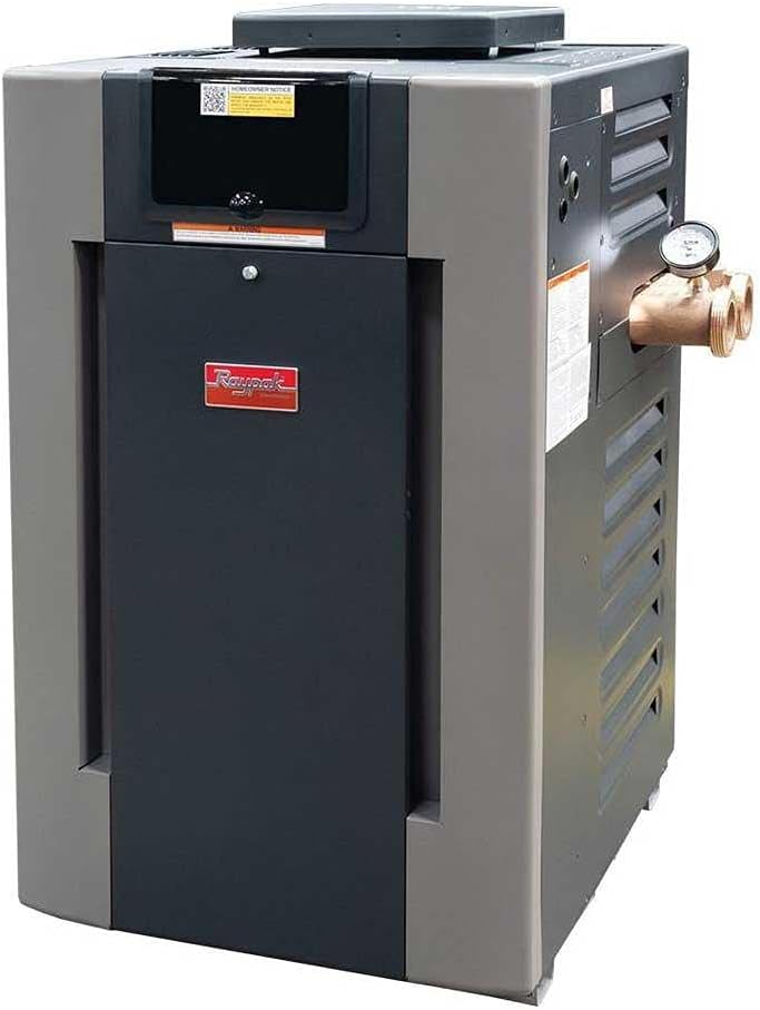 Raypak B-R266A-EN-X 266K BTU Natural Gas #50 ASME Cupro Nickel Commercial Pool Heater 017400