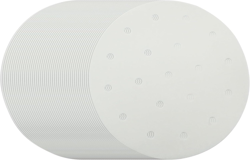 100 Pack 6 Inch Bamboo Steamer Liner - Round Air Fryer Parchment Paper with Holes - White Non Stick Steamer Paper for Air Fryer Basket, Oven, Microwave, Bamboos Steamer
