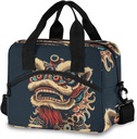 ALAZA Chinese Lion Insulated Lunch Bag Box Reusable Cooler Bags with Shoulder Strap for Women Men Adult Kids, 19-Can (12.5L)