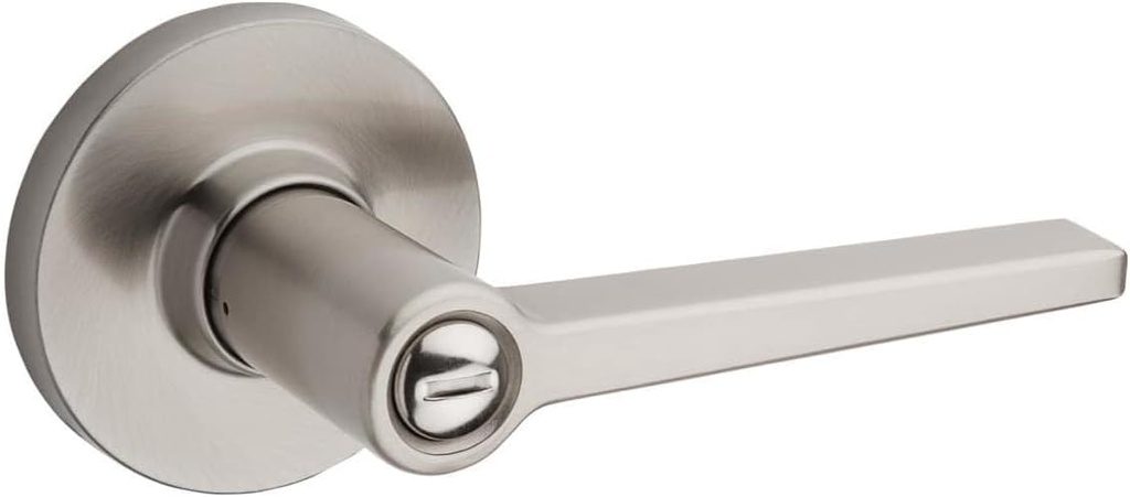 Kwikset Safe Lock Daylon Lever Round Rose Privacy Lock Satin Nickel