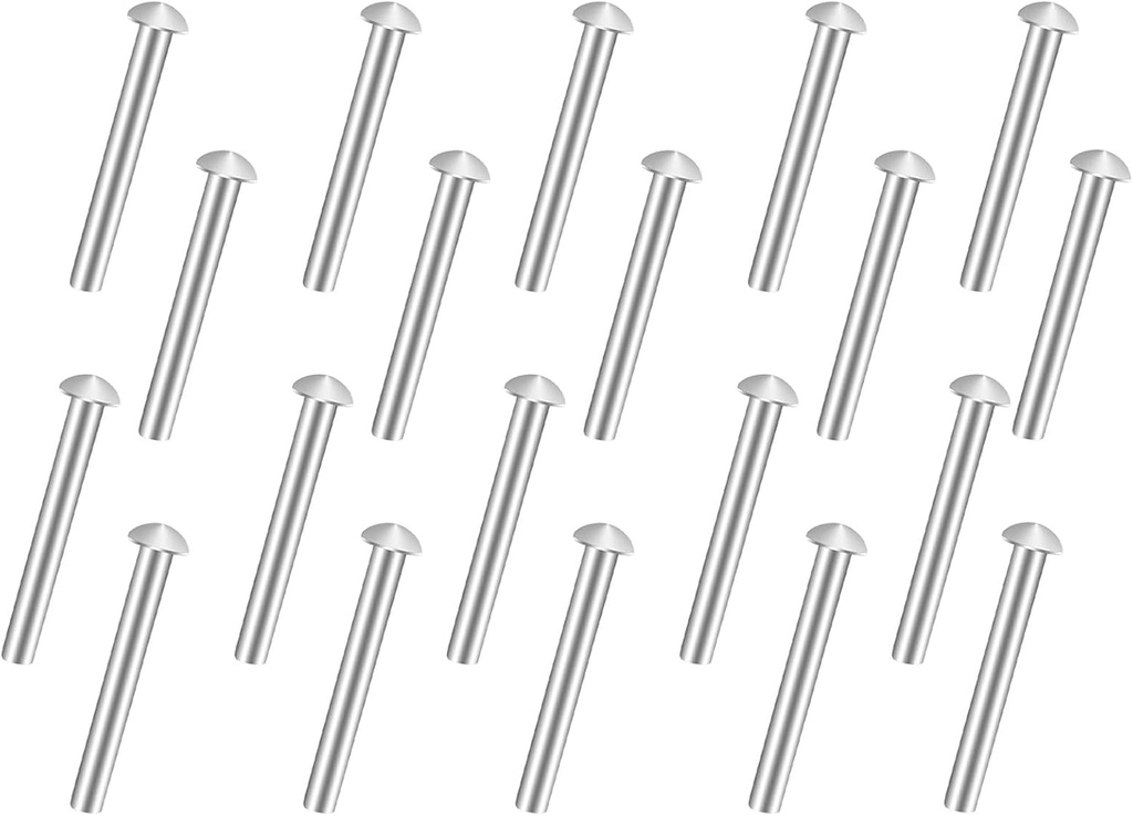 JINGIHE 10 PCS Rivets for Spade Handle, Solid Rivet Tool, Round Head Aluminum Rivets, Pop Rivet Tool, Countersunk Fasteners for Shovel Fork Handle Repair Rake Hoe Garden Lawnmower 50x6mm