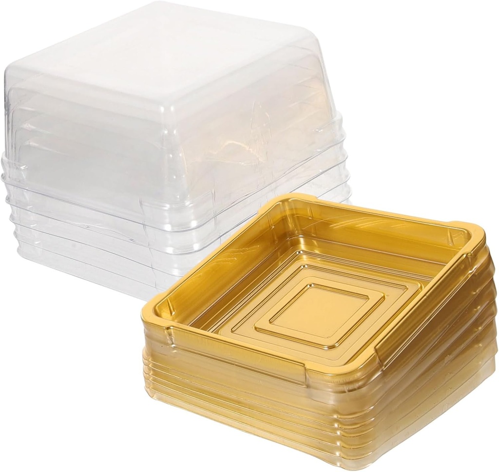 50pcs Reusable Moon Cake Boxes Cupcake Containers Muffins Cheese Pastry Boxes Lids