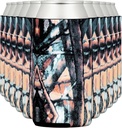TahoeBay Slim Can Cooler Sleeves (12-Pack) Skinny Tall Cans 12 Oz Bulk Thin Seltzer Fit Sublimation Blanks for Vinyl Plain Blank Foam Beer Bottles Black White Assorted Solid Set (Camo)