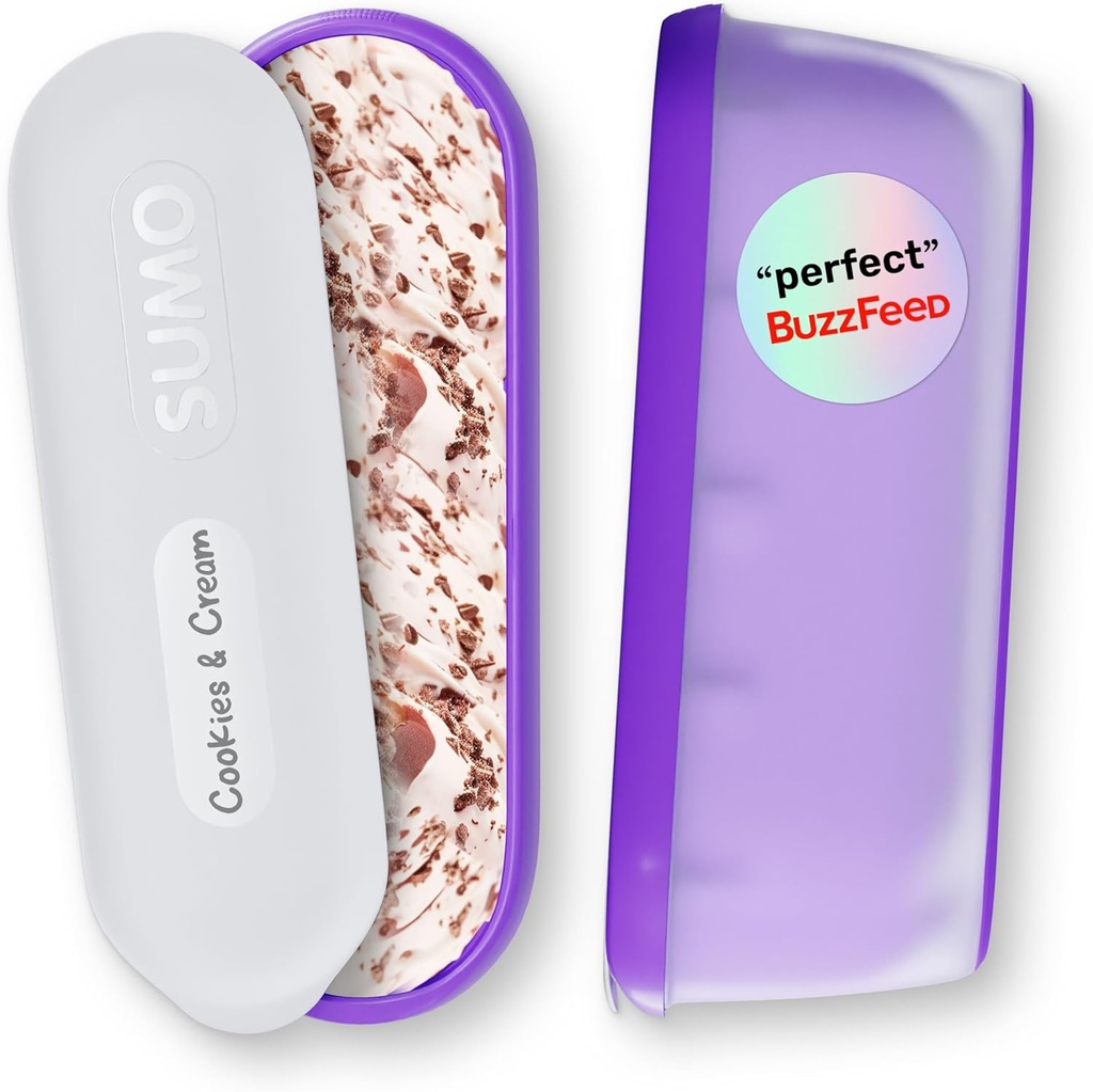 SUMO Set of 2, Ice Cream Containers for Homemade Ice Cream - 1.5 Quart Each, Reusable Freezer Storage Containers - Purple