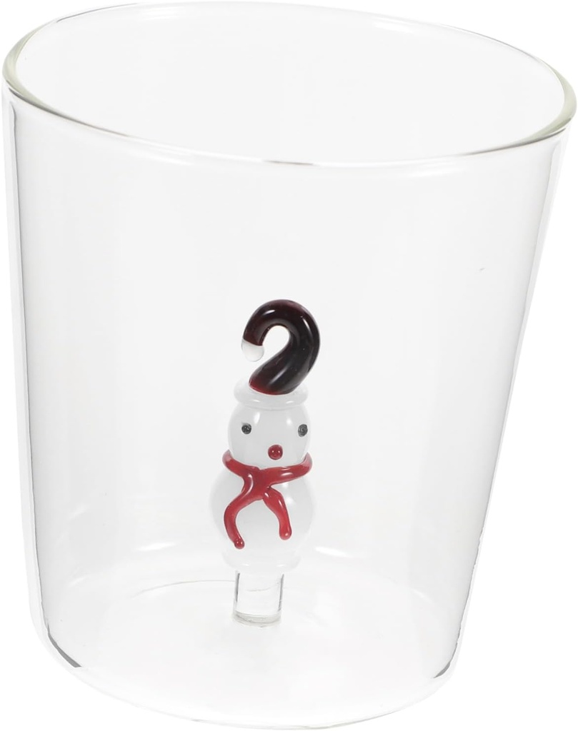 Modern 3d Snowman Beverage Cup 300ml Stemless Glass Perfect Christmas Present