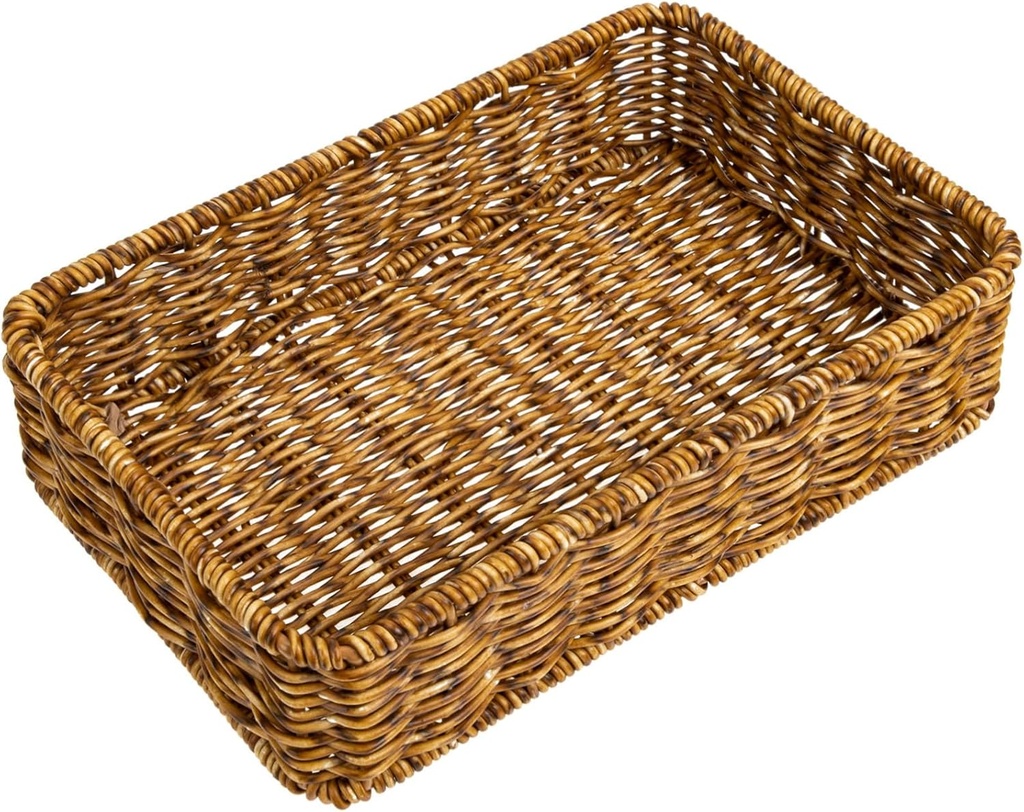 TIDTALEO Household Cutlery Organizer Woven Plastic Basket for Kitchen Storage Compact Utensil Accessory Deep and Convenient Design