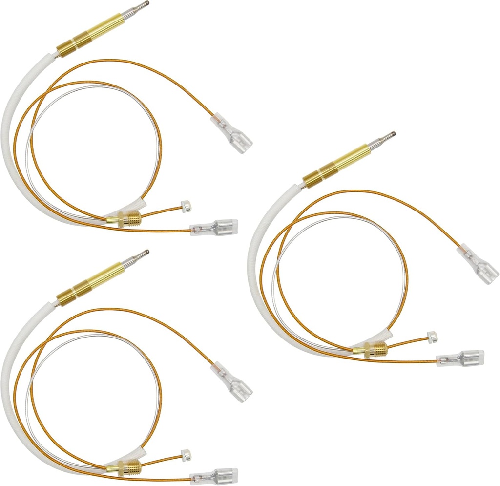 13.7" Propane Gas Outdoor Patio Heater Replacement Thermocoupler with M8 Nut and 350mm Length with 4.8mm Flat Terminal (3/Pack)