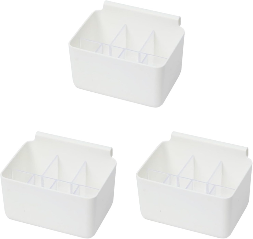 3PCS Box Shelf White Hanging Containers Counter Kitchen Slide Refrigerator Food Snack Pantry Plastic Egg Trays Organization Sauce Seasoning Basket Sorting Cabinet Organizer Clear