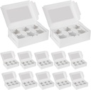 VOSAREA 15pcs Window Cupcake Boxes Compartment Paper Muffin Holders for Birthdays Holiday Parties and Special Occasions Sturdy Design for Secure Transport and Display