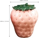 Ciieeo Strawberry Shaped Canisters, Ceramic Cookie Jars With Lids Loose Tea Jars Candy Jar Biscuit Treat Container Food Tin for Cookies, Coffee, Tea, Candy, Dog Treats Pink