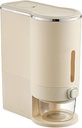 22 Lbs Rice Dispenser, Press Rice Dispenser with Measuring Cup, Large Sealed Grain Container Storage, Household Cereal Dispenser Bucket for Kitchen Soybean Corn (Cream White)