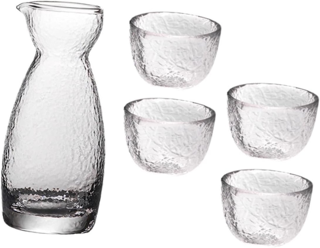KICHOUSE 1set Japanese Style Sake Cup Set Pot Glasses for Tea Parties Home Decor and Entertaining Versatile Drinkware for Sake Water and Spirits