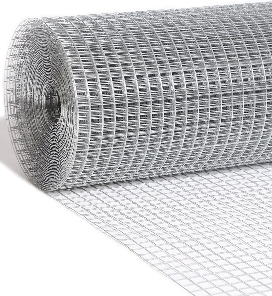 1/2 inch Hardware Cloth 24 inch x 50 Foot 19 Gauge - Hot Dipped Galvanized After Welding - Chicken Wire Mesh Roll Welded Wire Fencing Garden Fencing Gopher Guard