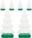 Homoyoyo 6pcs Christmas Tree Candy Jar with Lid, Xmas Plastic Candy Cookie Sugar Bottle Xmas Tree Shaped Storage Bottles for Christmas Holiday Party Supplies