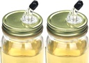Mason Jar Pour Spouts. free flow Mason Jar Pour Spouts, mason jar for spout regular mouth size 70mm dispenser germination cover. Suitable for any liquid. Leak-Proof,Gold (2-Pack + 2 Black Lid Caps)