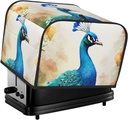 4 Slice Toaster Covers Bread Machine Cover Quilted Dustproof Fingerprint Protectors Small Washable Appliance Cover Cartoon Blue Peacock Bread Maker Dust Protection Universal Size