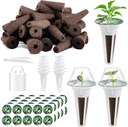 125 Piece Hydroponic Pods Kit: Grow Anything with 50 Grow Sponges, 12 Baskets, 12 Domes, 50 Labels, 1 Tweezer - Compatible with All Hydroponics Brands